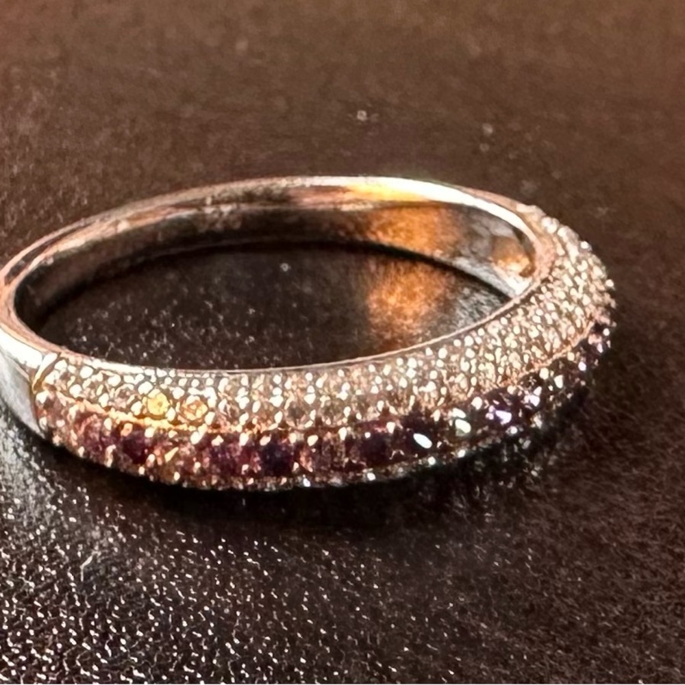 Sterling Silver - Gradient of Amethyst- Size 10